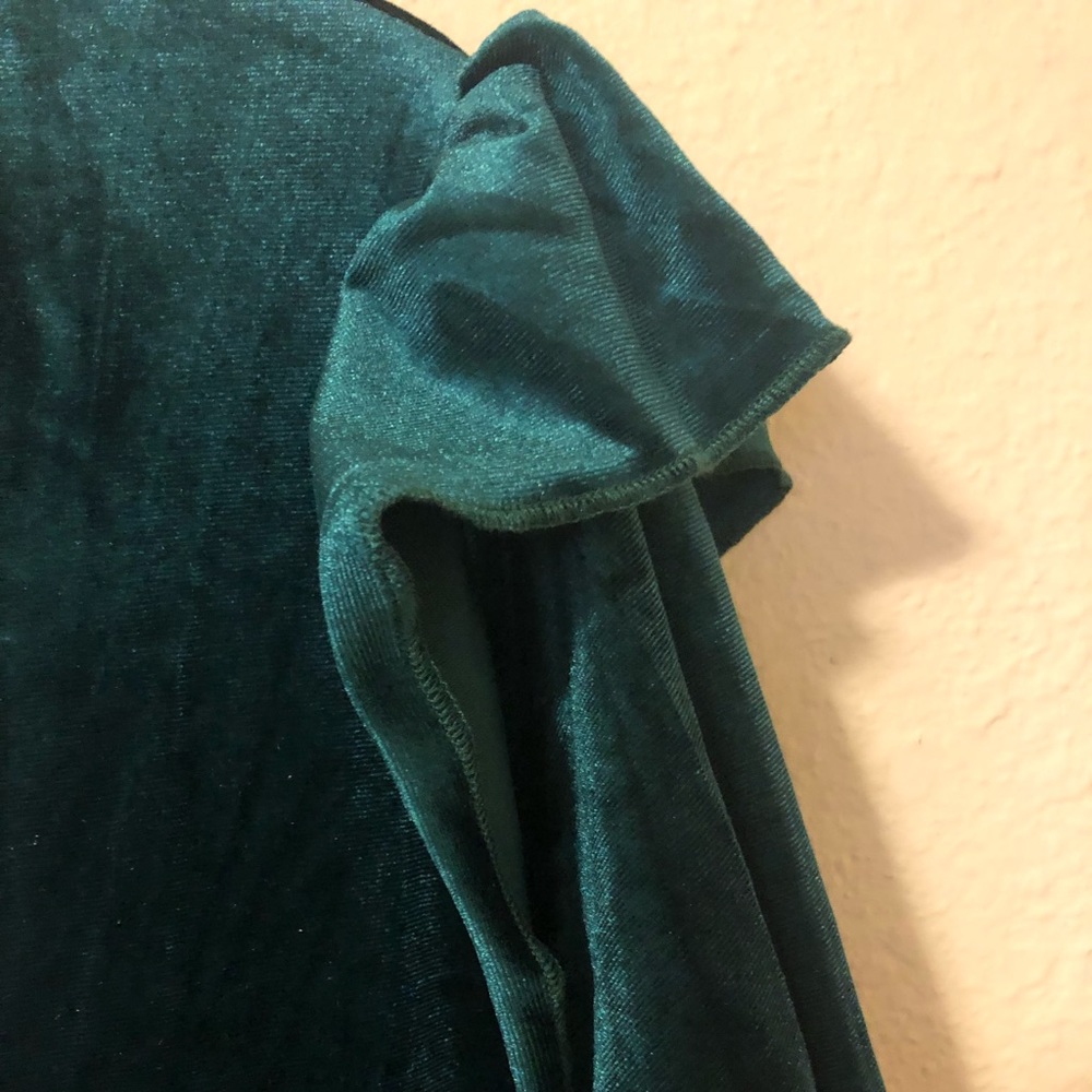 Ivy City Co emerald green velvet dress - Picture 5 of 7